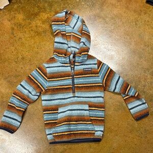 Cinch Striped Hooded Pullover Sweater - Blue & Orange Sz XS 4-5